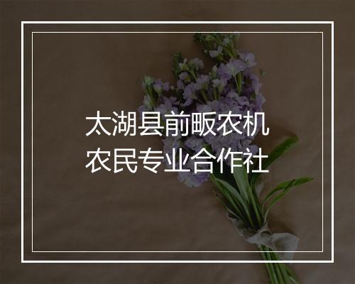 太湖县前畈农机农民专业合作社