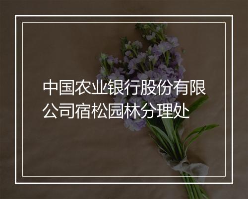 中国农业银行股份有限公司宿松园林分理处