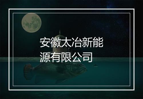 安徽太冶新能源有限公司