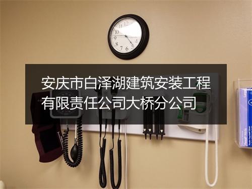 安庆市白泽湖建筑安装工程有限责任公司大桥分公司